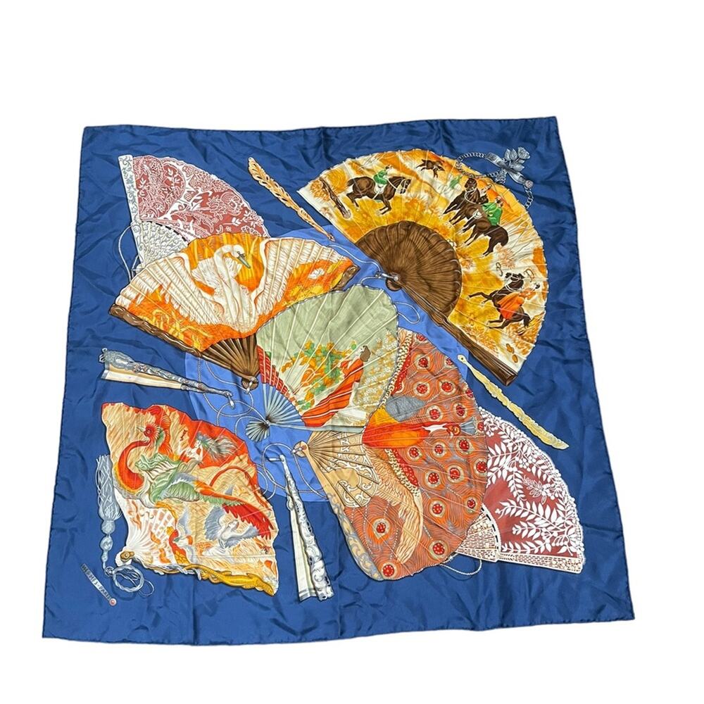 Hermes Blue Brise De Charme Printed Silk Square Scarf - Picture 2 of 9